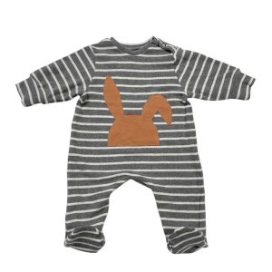 Tutina neonato in caldo cotone con coniglietto