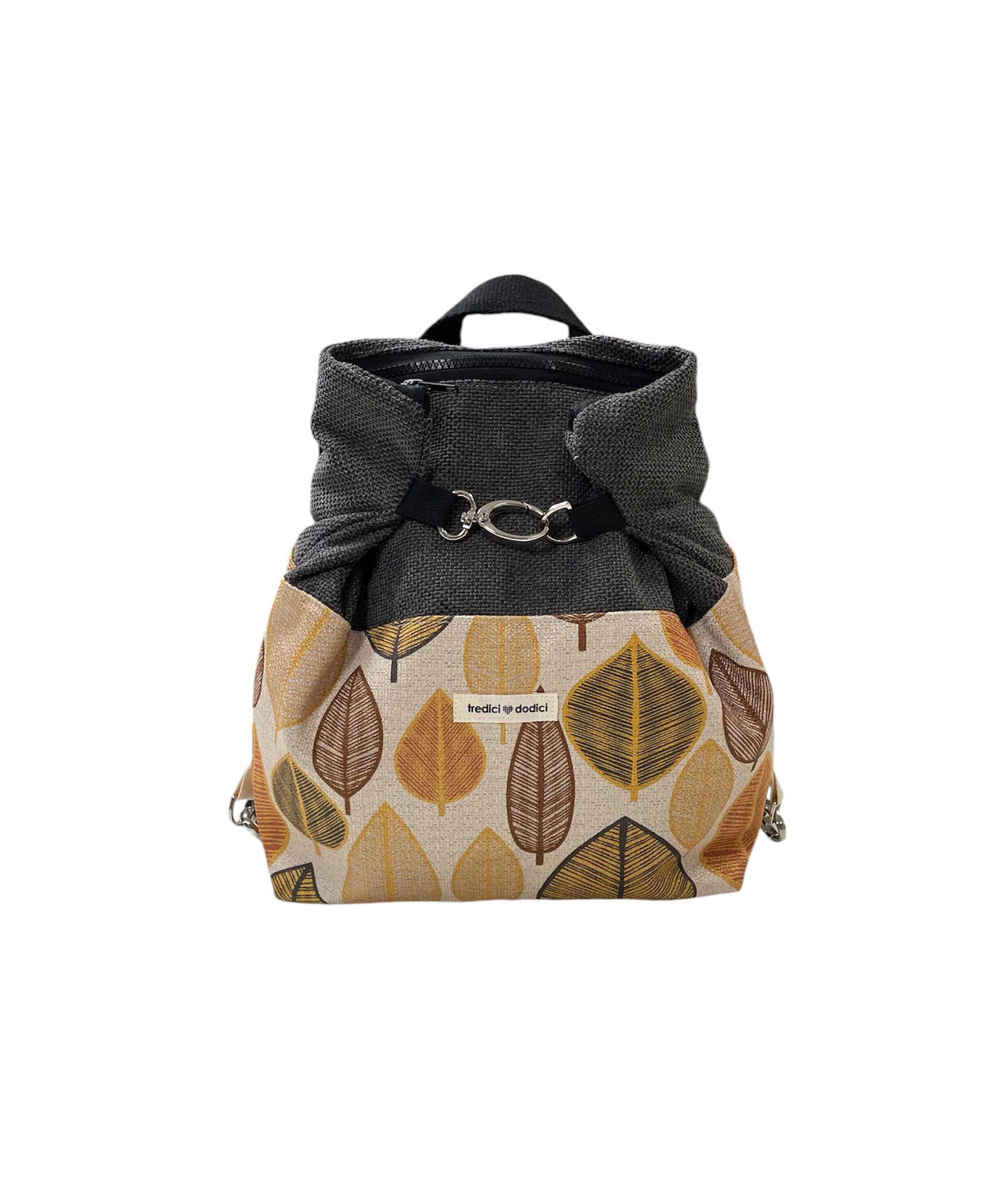 Zaino bicolor foglie ocra