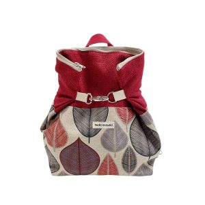 Zaino foglie blu e bordeaux