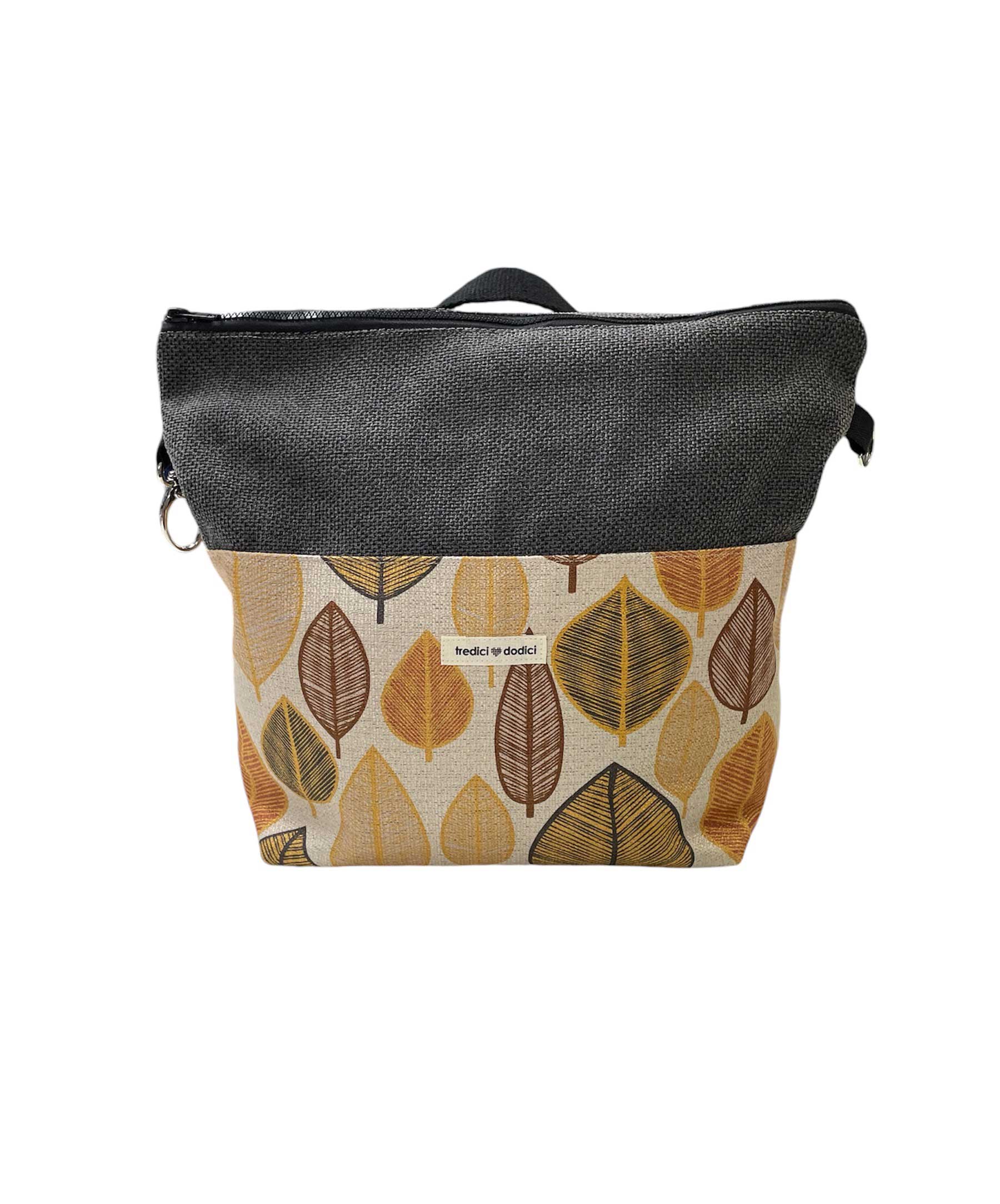 Zaino bicolor foglie ocra - immagine 3