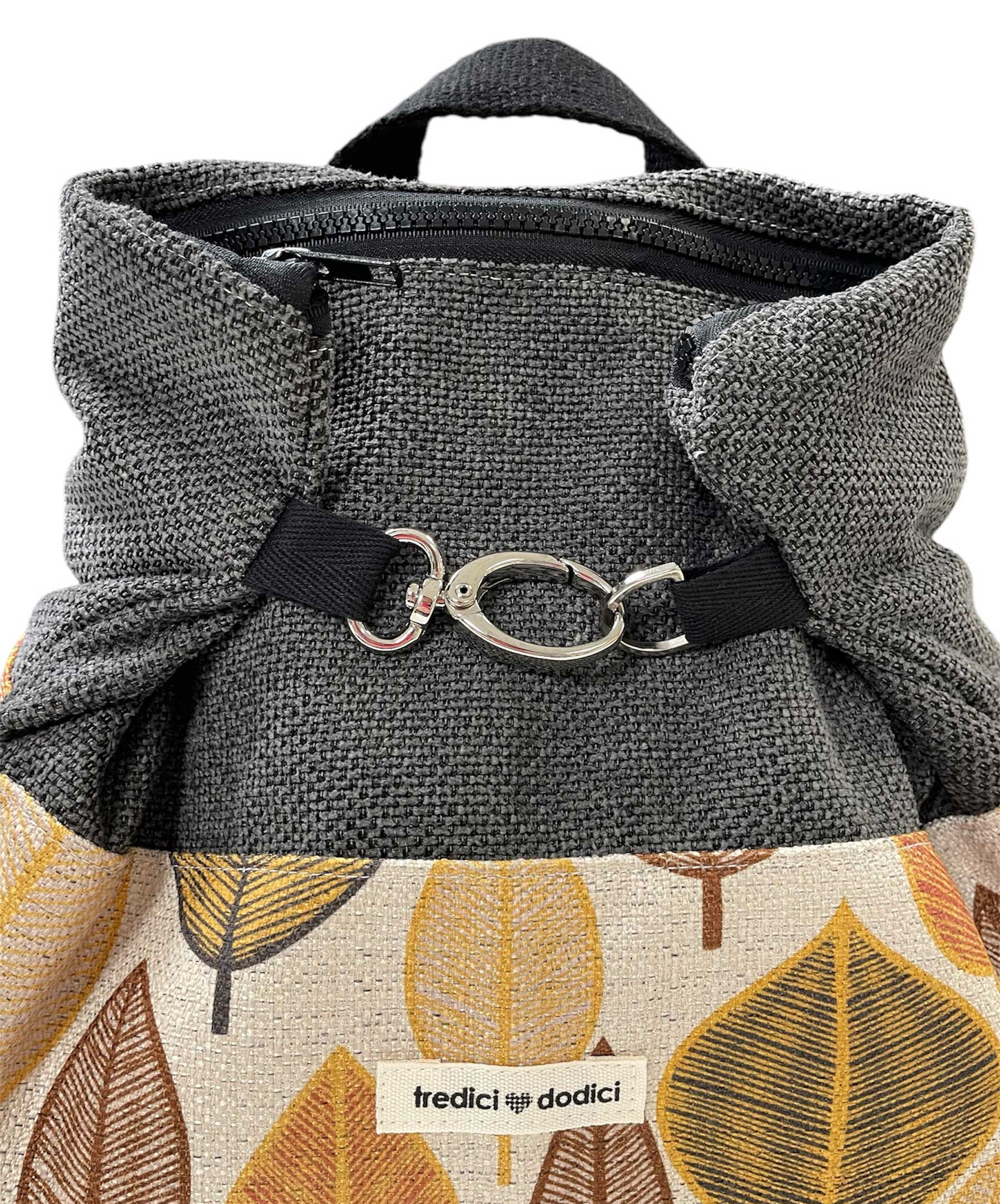 Zaino bicolor foglie ocra - immagine 5